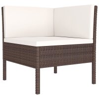 vidaXL 9-tlg. Garten-Lounge-Set mit Auflagen Poly Rattan Braun