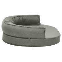 vidaXL Hundematratze Ergonomisch 75x53cm Leinenoptik Grau