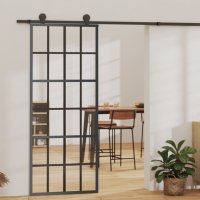vidaXL Schiebetür mit Beschlag ESG-Glas &...