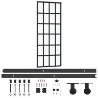 vidaXL Schiebetür mit Beschlag ESG-Glas & Aluminium 76x205 cm