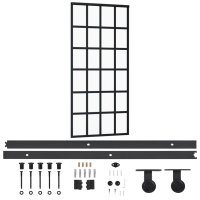 vidaXL Schiebetür mit Beschlag ESG-Glas & Aluminium 90x205 cm