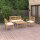 vidaXL 4-tlg. Garten-Lounge-Set mit Kissen Massivholz Teak