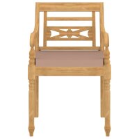 vidaXL Batavia-St&uuml;hle 6 Stk. mit Kissen Massivholz Teak