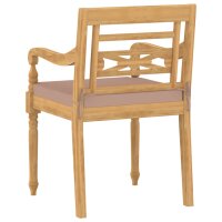 vidaXL Batavia-St&uuml;hle 6 Stk. mit Kissen Massivholz Teak