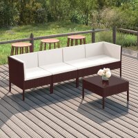 vidaXL 5-tlg. Garten-Lounge-Set mit Auflagen Poly Rattan...