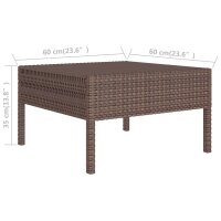 vidaXL 5-tlg. Garten-Lounge-Set mit Auflagen Poly Rattan Braun