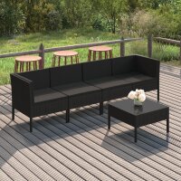 vidaXL 5-tlg. Garten-Lounge-Set mit Auflagen Poly Rattan...