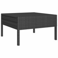 vidaXL 5-tlg. Garten-Lounge-Set mit Auflagen Poly Rattan Schwarz