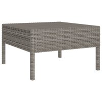 vidaXL 5-tlg. Garten-Lounge-Set mit Auflagen Poly Rattan Grau