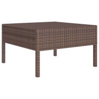 vidaXL 5-tlg. Garten-Lounge-Set mit Auflagen Poly Rattan Braun