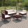 vidaXL 5-tlg. Garten-Lounge-Set mit Auflagen Poly Rattan Braun