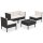 vidaXL 5-tlg. Garten-Lounge-Set mit Auflagen Poly Rattan Schwarz