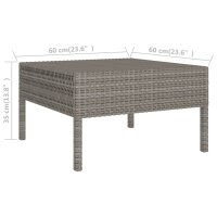 vidaXL 5-tlg. Garten-Lounge-Set mit Auflagen Poly Rattan Grau