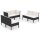 vidaXL 6-tlg. Garten-Lounge-Set mit Auflagen Poly Rattan Schwarz