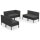 vidaXL 6-tlg. Garten-Lounge-Set mit Auflagen Poly Rattan Schwarz