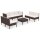 vidaXL 8-tlg. Garten-Lounge-Set mit Auflagen Poly Rattan Braun