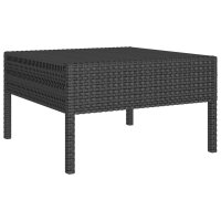 vidaXL 8-tlg. Garten-Lounge-Set mit Auflagen Poly Rattan Schwarz