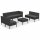 vidaXL 8-tlg. Garten-Lounge-Set mit Auflagen Poly Rattan Schwarz