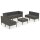 vidaXL 8-tlg. Garten-Lounge-Set mit Auflagen Poly Rattan Grau