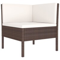 vidaXL 14-tlg. Garten-Lounge-Set mit Auflagen Poly Rattan Braun