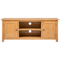 vidaXL TV-Schrank 110x35x44 cm Massivholz Eiche