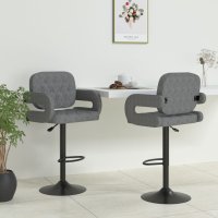 vidaXL Barhocker 2 Stk. Hellgrau Stoff