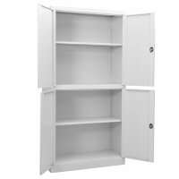 vidaXL Büroschrank Hellgrau 90x40x180 cm Stahl