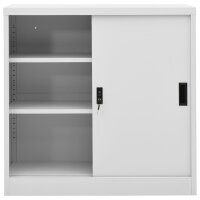 vidaXL Büroschrank mit Schiebetür Hellgrau 90x40x90 cm Stahl