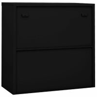 vidaXL Büroschrank mit Schiebetür Schwarz 90x40x90 cm Stahl