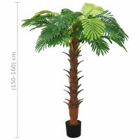 vidaXL K&uuml;nstliche Palme Cycas mit Topf 160 cm Gr&uuml;n