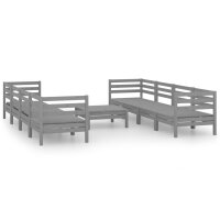 vidaXL 9-tlg. Garten-Lounge-Set Grau Kiefer Massivholz