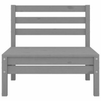 vidaXL 7-tlg. Garten-Lounge-Set Grau Kiefer Massivholz