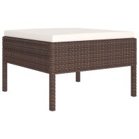 vidaXL 11-tlg. Garten-Lounge-Set mit Auflagen Poly Rattan Braun