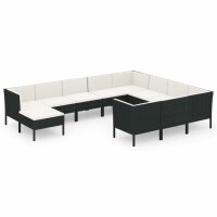 vidaXL 11-tlg. Garten-Lounge-Set mit Auflagen Poly Rattan...