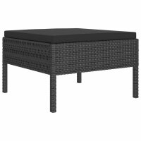 vidaXL 11-tlg. Garten-Lounge-Set mit Auflagen Poly Rattan Schwarz