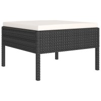 vidaXL 12-tlg. Garten-Lounge-Set mit Auflagen Poly Rattan Schwarz