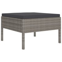 vidaXL 12-tlg. Garten-Lounge-Set mit Auflagen Poly Rattan Grau