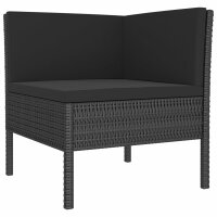 vidaXL 13-tlg. Garten-Lounge-Set mit Auflagen Poly Rattan Schwarz