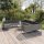 vidaXL 13-tlg. Garten-Lounge-Set mit Auflagen Poly Rattan Grau