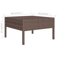 vidaXL 7-tlg. Garten-Lounge-Set mit Auflagen Poly Rattan Braun