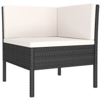 vidaXL 8-tlg. Garten-Lounge-Set mit Auflagen Poly Rattan Schwarz