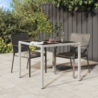 vidaXL Gartentisch 90x90x75 cm Gehärtetes Glas Poly...