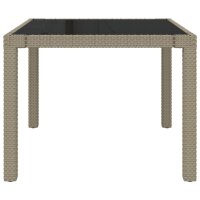 vidaXL Gartentisch 90x90x75 cm Geh&auml;rtetes Glas Poly Rattan Beige