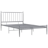 vidaXL Bett Grau Metall 120x200 cm