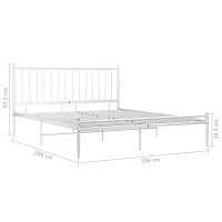 vidaXL Bett Wei&szlig; Metall 180x200 cm