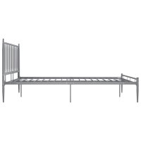 vidaXL Bett Grau Metall 200x200 cm