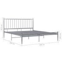 vidaXL Bett Grau Metall 200x200 cm