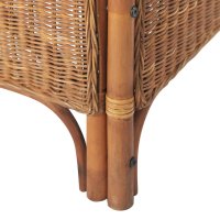 vidaXL 2-Sitzer-Sofa Hellbraun Natur Rattan und Leinen