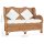 vidaXL 2-Sitzer-Sofa Hellbraun Natur Rattan und Leinen