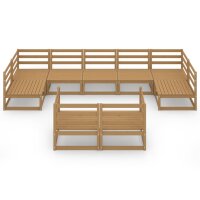 vidaXL 9-tlg. Garten-Lounge-Set Massivholz Kiefer